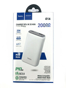 Зовнішній акумулятор Hoco Q1A Kraft 20000mAh White