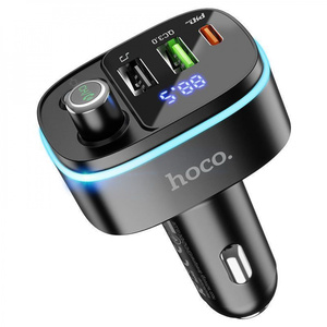 Автомобильное ЗУ Hoco FM Launcher E62 20W (2xUSB + Type-C) (black)