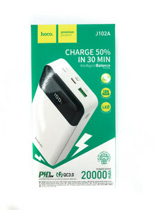 Зовнішній акумулятор Hoco J102A Cool figure PD20W+QC3.0 20000mAh white